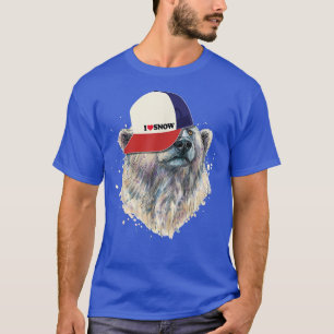Polar Bär mit Hut I Liebe Schneekarte T-Shirt