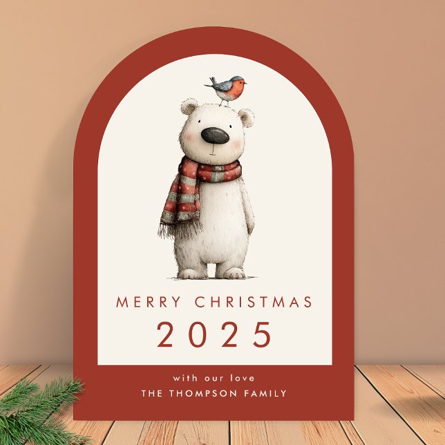 Polar-Bär und Rotkehlchen Frohe Weihnachten Bogen (Von Creator hochgeladen)