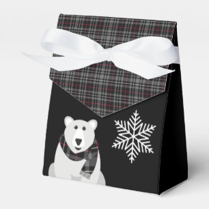 Polar Bär und Schneeflocken Karierte Gefälligkei Geschenkschachtel