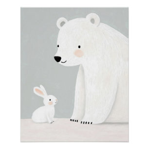Polar Bär und sonniges Kinderzimmer Print, Kinderz Poster