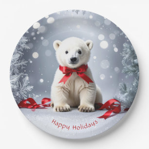 Polar-Bär-Weihnachts-Feiertags-Papierplatte Pappteller