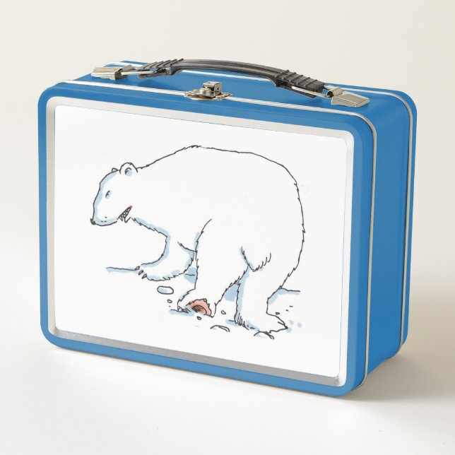 Polar Bär weiß und hellblau lunchbox (Vorderseite)
