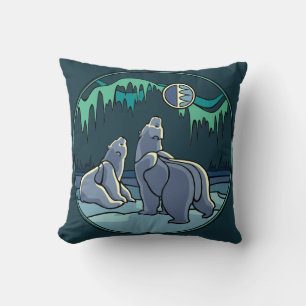 Polar Bären Art Kissen Mutter w. Baby Bears Kissen