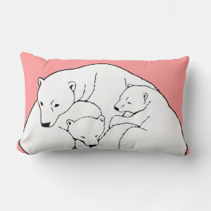 Polar Bären Art Kissen Mutter w. Baby Bears Kissen
