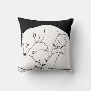 Polar Bären Art Kissen Mutter w. Baby Bears Kissen