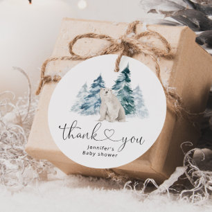 Polar Bären Babydusche Danke Geschenkanhänger