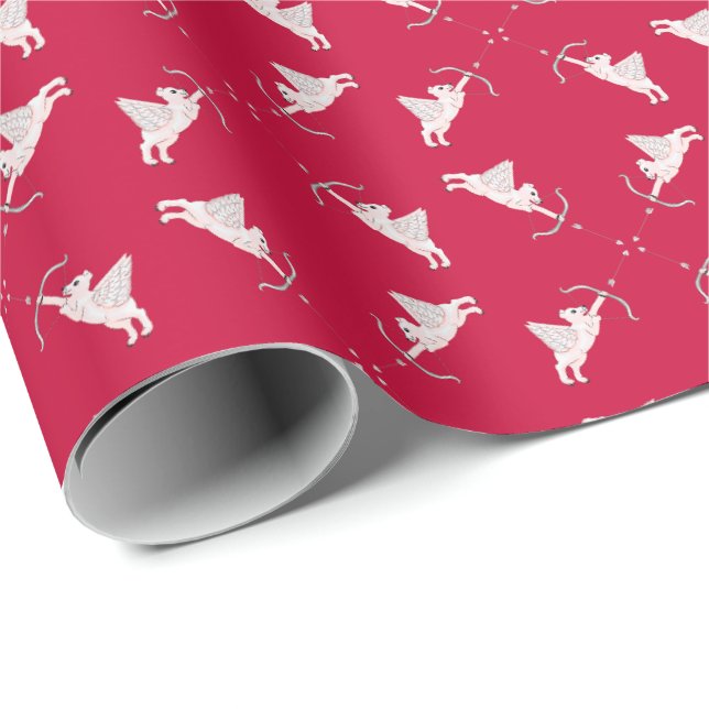 Polar-Bären-Cupids Geschenkpapier (Rolleneckpunkt)