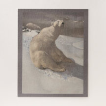 Polar Bären Lounges in Schnee Vintage Illustration