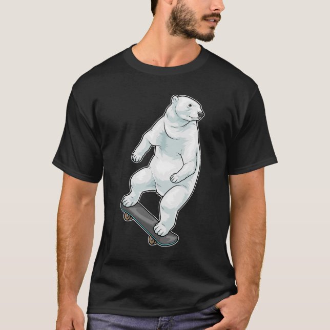 Polar Bären Skater Skateboard T-Shirt (Vorderseite)
