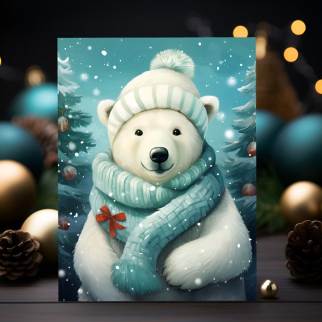 Polar Bären Weihnachten Elegante mit einem festlic Postkarte (Von Creator hochgeladen)
