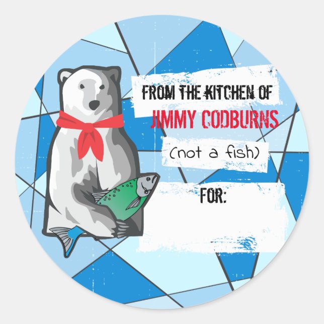 Polar Bären Weihnachten von der Küche bis von Runder Aufkleber (Vorderseite)