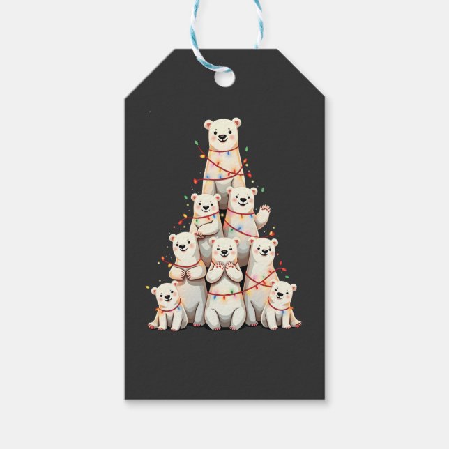 Polar Bären Weihnachtsbaum Frohe WeihnachtsWeihnac Geschenkanhänger (Vorderseite)