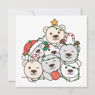 Polar Bären Weihnachtsbaum Funny Animal Xmas Feiertagskarte