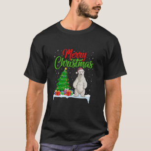 Polar Bären Weihnachtsbaum Lichter Funny Xmas Pola T-Shirt