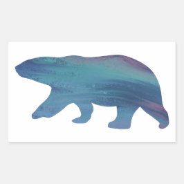 Polar-Bärenaufkleber im Acrylstil Rechteckiger Aufkleber