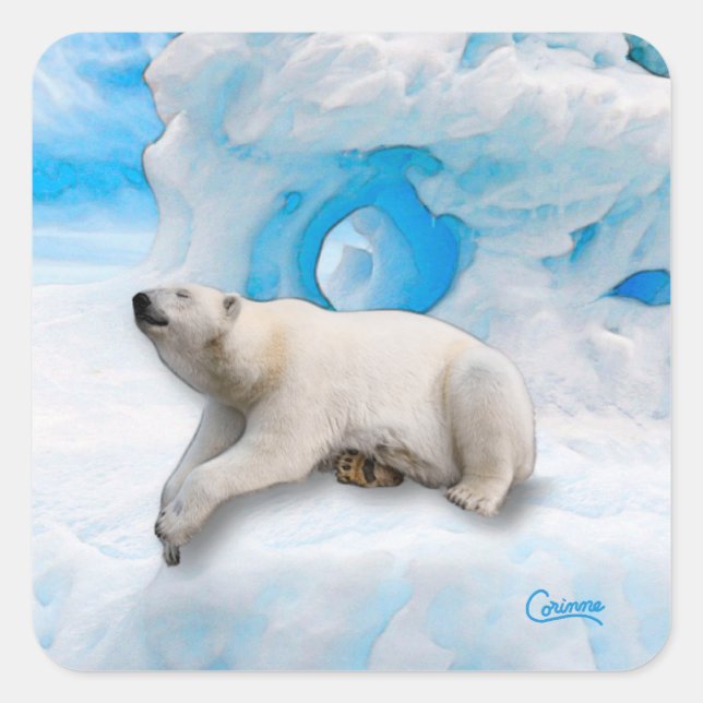 Polar Bear 1 - Aufkleber für den Umschlag (Vorderseite)