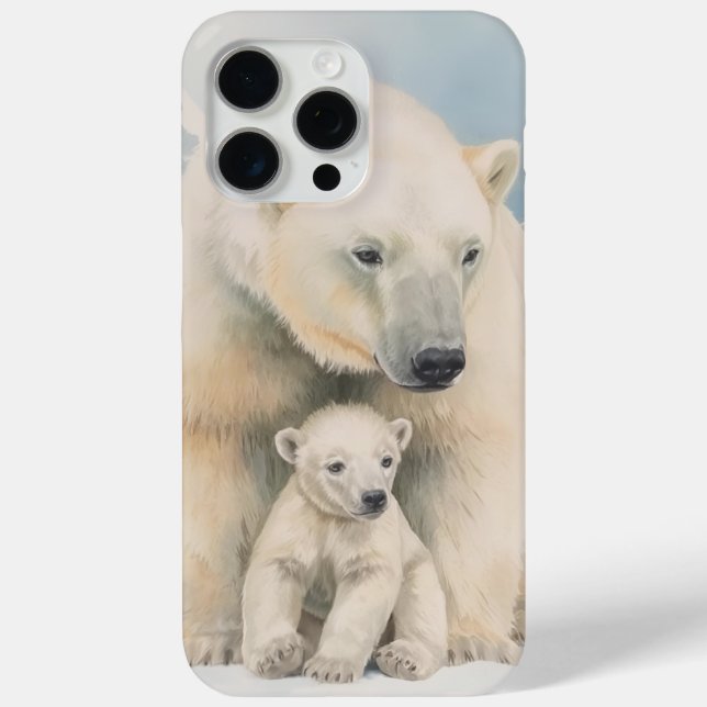 Polar Bear and Cub Arctic Elegante Case-Mate iPhone Hülle (Rückseite)