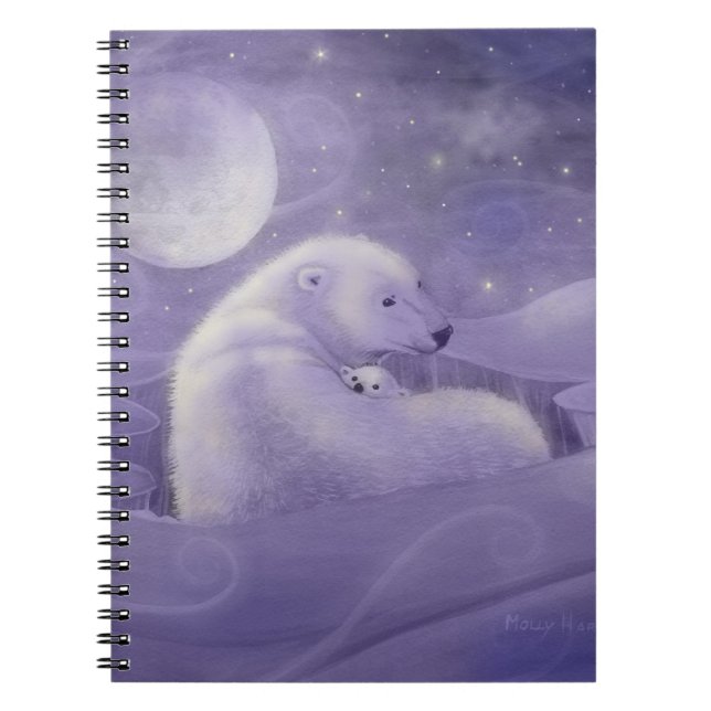 Polar Bear and Cube Winter Notebook Notizblock (Vorderseite)