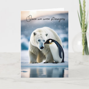 Polar Bear and Pinguin Friends Birthday Karte