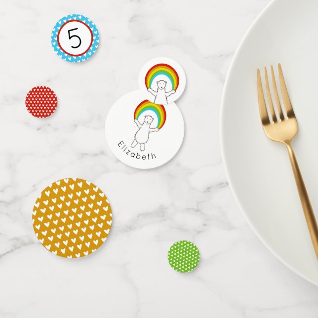 Polar Bear and Rainbow Table Confetti Konfetti (Gruppe)