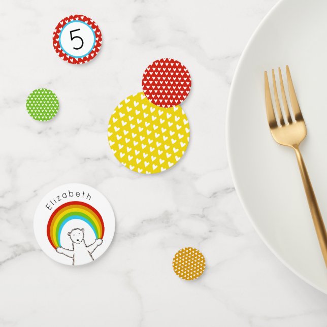Polar Bear and Rainbow Table Confetti Konfetti (Gruppe)