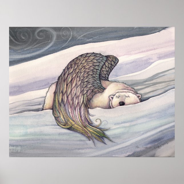 Polar Bear Angel Poster von Molly Harrison (Vorne)