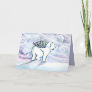Polar Bear Angel Weihnachtskarte Feiertagskarte