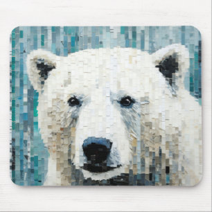 Polar Bear Animal Art Deco Paint Mosaic Mousepad