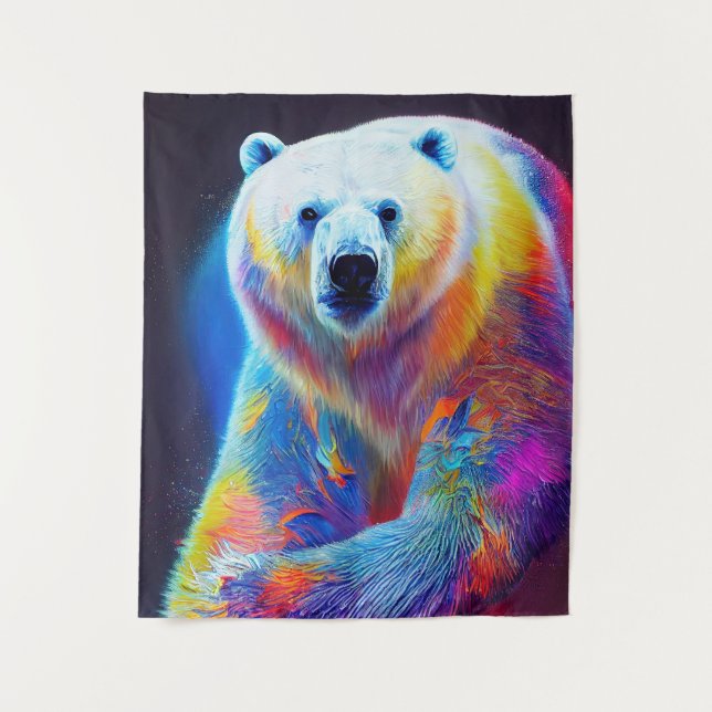Polar Bear Animal Discovery Adventure Nature Wandteppich (Vorderseite)