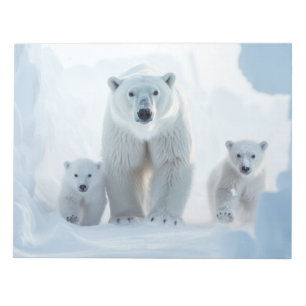 Polar Bear Animal Family Wandering Notizblock