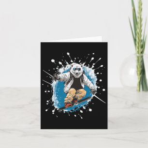 Polar Bear Animal Snowboarding Sports Snowboard Karte