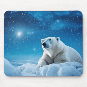 Polar Bear Animal Wildlife Wilderness Kunst Mousepad