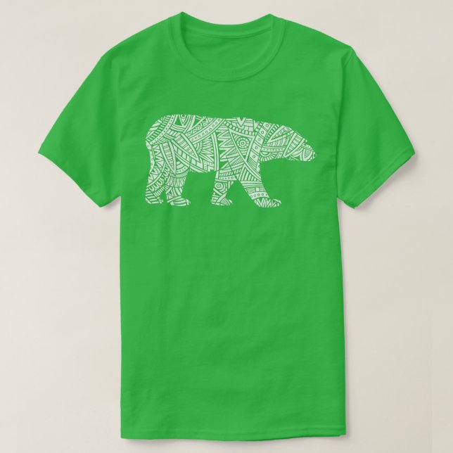 Polar Bear Arctic Animal Aztec Maya Maori Tribal P T-Shirt (Design vorne)