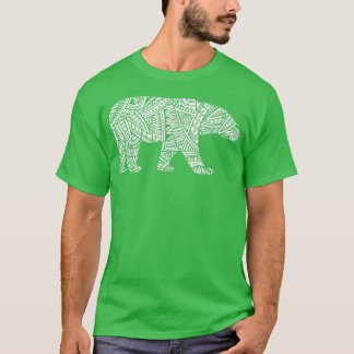 Polar Bear Arctic Animal Aztec Maya Maori Tribal P T-Shirt