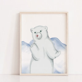 Polar Bear Arctic Animal Kinderzimmer Wall Decke Poster