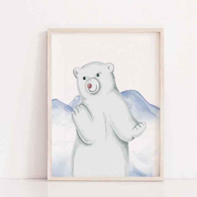 Polar Bear Arctic Animal Kinderzimmer Wall Decke Poster (Polar Bear Arctic Animal Nursery Wall Decor)