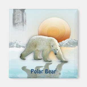 Polar Bear Arctic Wildlife Art Magnet