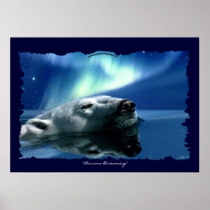 Polar Bear Arctic Wildlife Art Poster
