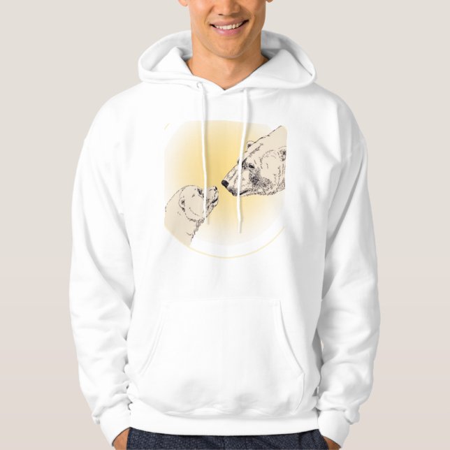 Polar Bear Art Hoodie Baby Bear Hoodie (Vorderseite)
