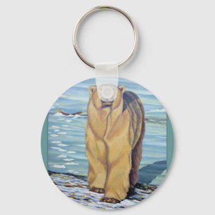 Polar Bear Art Key Chain Canadian Wildlife Geschen Schlüsselanhänger