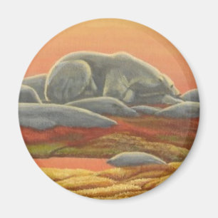 Polar Bear Art Kühlschrank Magent Wildlife Magnet