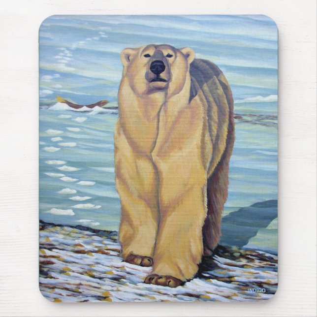 Polar Bear Art Mousepad Stilvolle Wildlife Mousepa (Vorne)