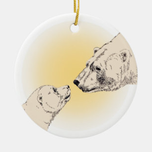 Polar Bear Art Ornament Bear Keepake Bärengeschenk