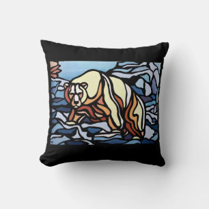 Polar Bear Art Pillow First Nations Bears Kissen
