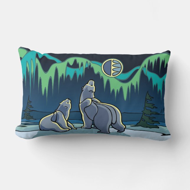 Polar Bear Art Pillow First Nations Bears Kissen (Vorderseite)
