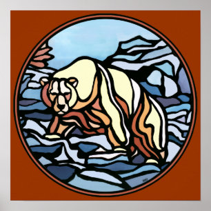 Polar Bear Art Print Tribal Wildlife Wohngestaltun Poster