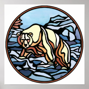 Polar Bear Art Print Tribal Wildlife Wohngestaltun Poster