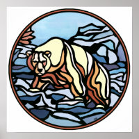 Polar Bear Art Print Tribal Wildlife Wohngestaltun