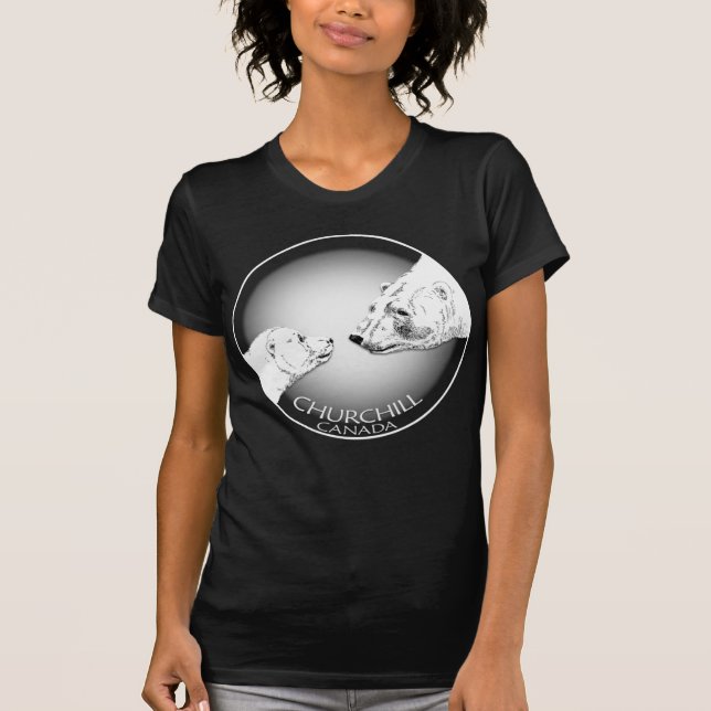 Polar Bear Art T - Shirt Top Women's Churchill Shi (Vorderseite)