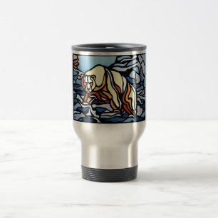 Polar Bear Art Travel Mug Native Art Bear Cup Reisebecher